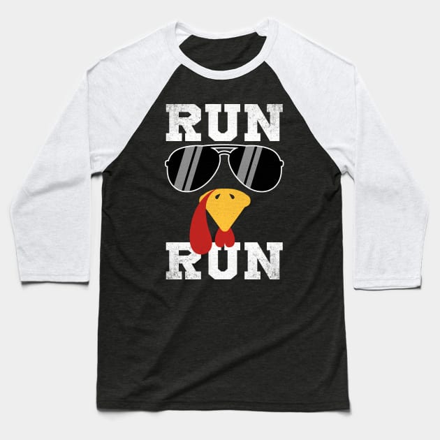 Turkey Run Thanksgiving Trot Squad Running Turkey Trot Baseball T-Shirt by antrazdixonlda